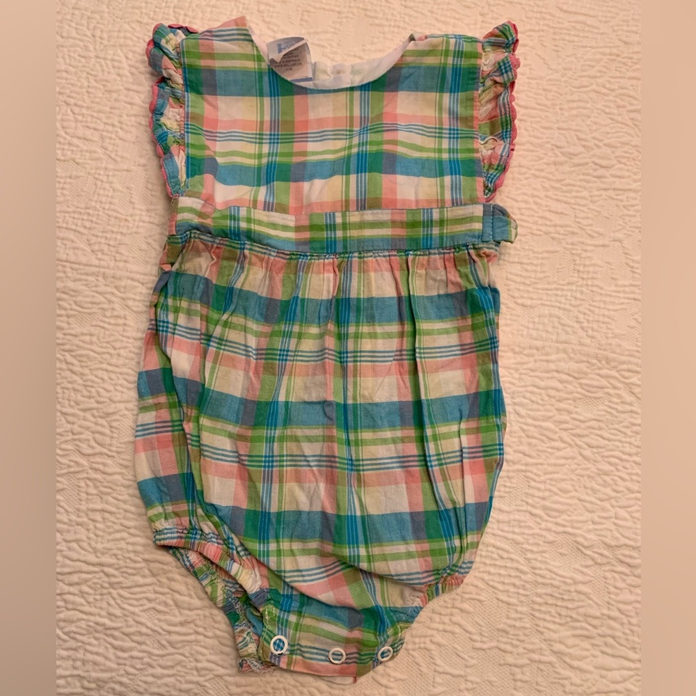 Bella Bliss Plaid Bubble 18 month Pink Green Blue